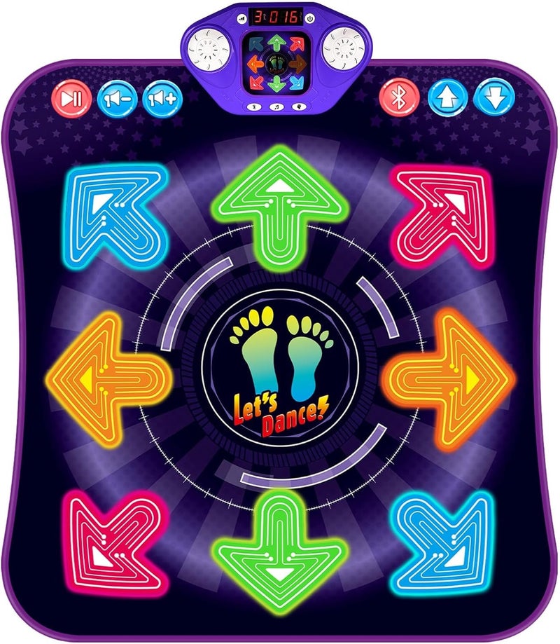 TooLion Dance Mat Toys for 3-12 Year Old Girls Boys, Dance Pad with Light Up 8-Buttons & Bluetooth, Music Dance Game with 7 Game Modes, Christmas Birthday Gifts for 3 4 5 6 7 8 9 10+ Year Old Girls Boys - Image 1